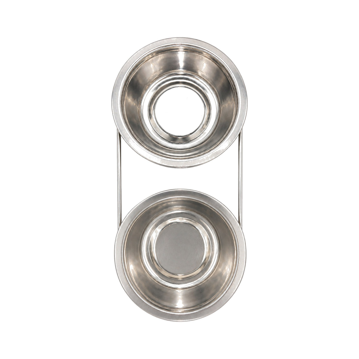 Comedero Doble de Acero Inoxidable con Soporte