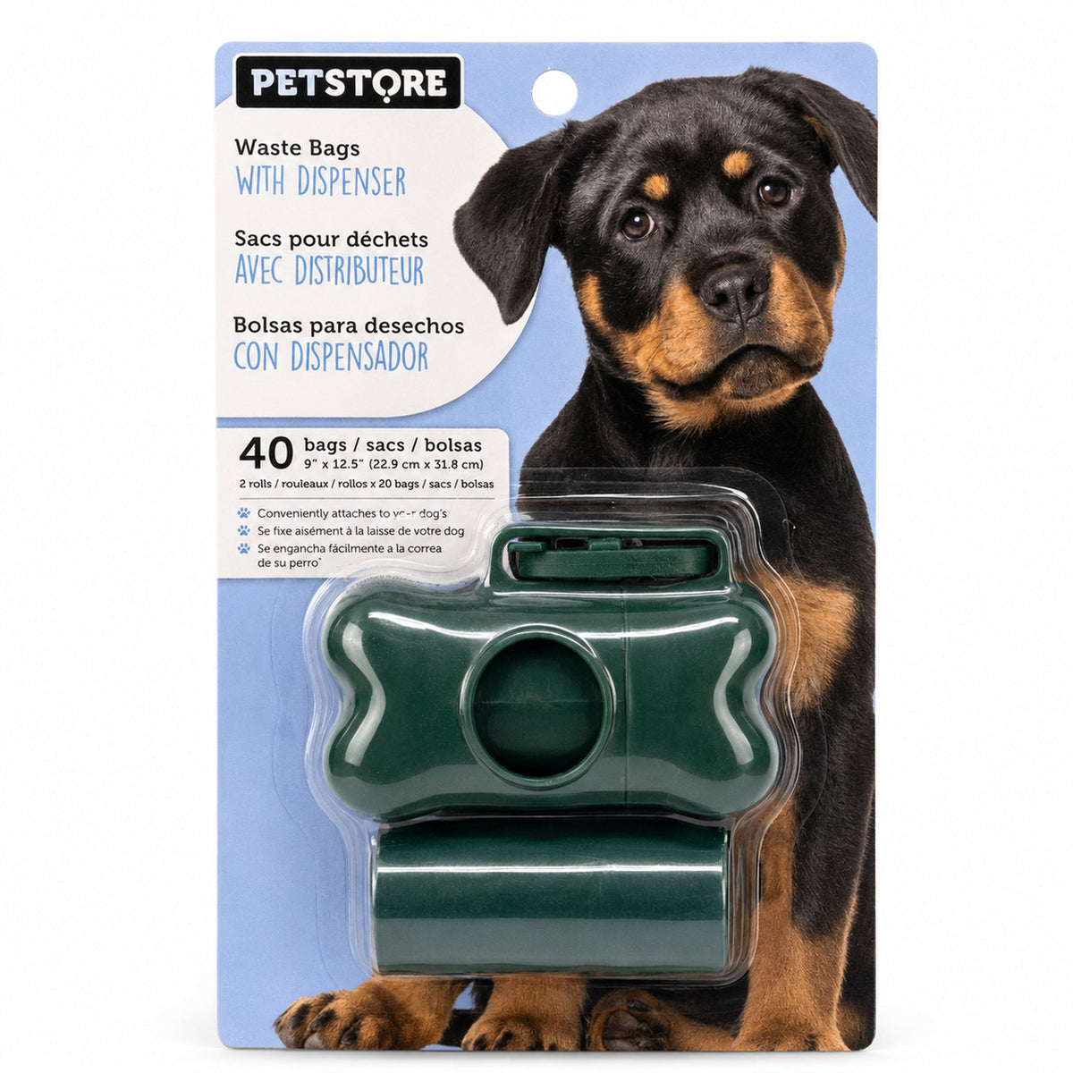 Dispensador de Bolsas en Forma de Hueso + 40 Bolsas