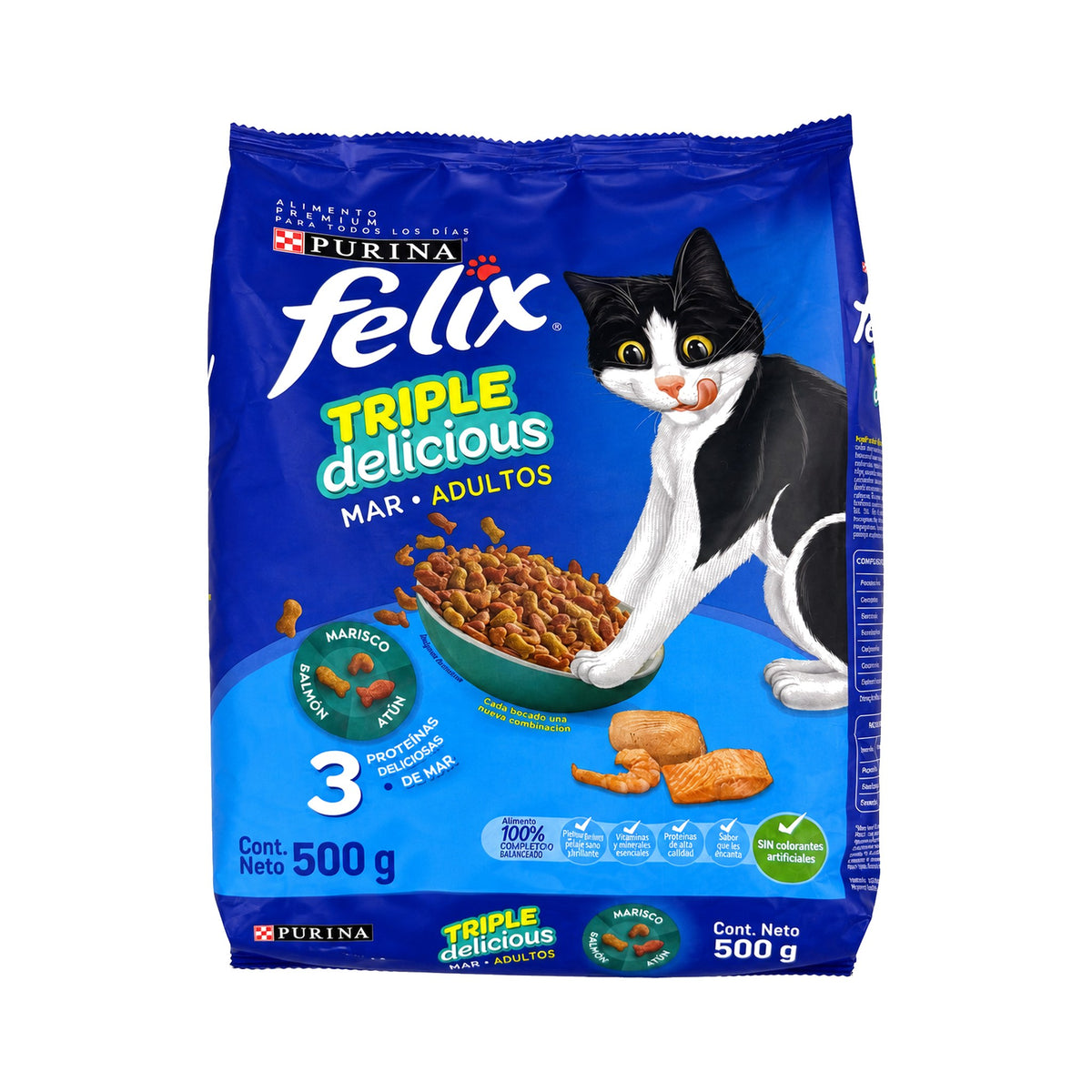 Alimento Felix Triple Delicious Mar 500 g