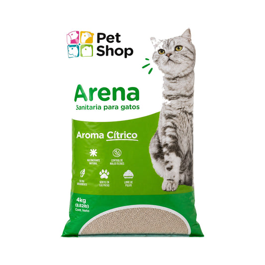 Arena Sanitaria para Gatos Aroma Cítrico 4 kg