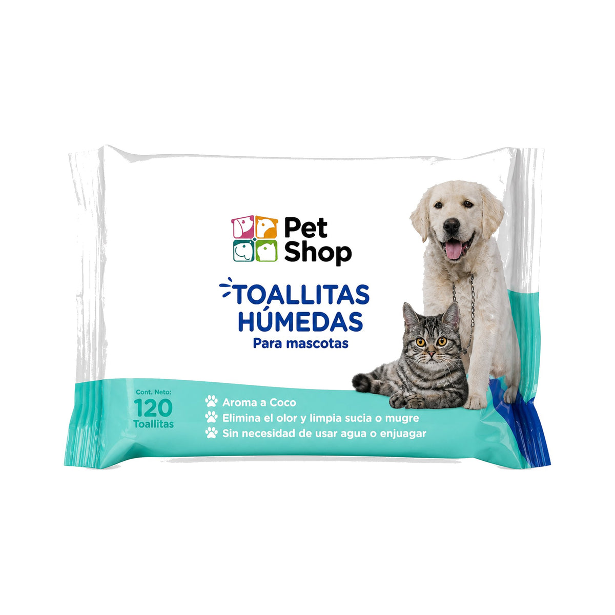 Toallitas Húmedas para Mascotas 120 Unidades